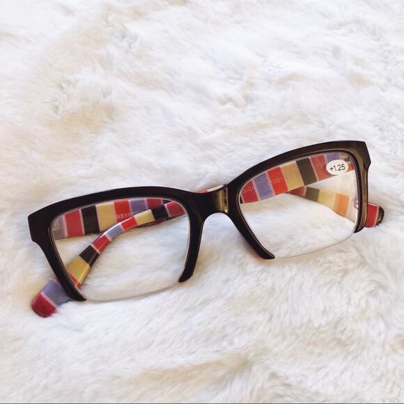 Brooke Black Half Rim Rectangle Reader Glasses - Picture 3 of 11